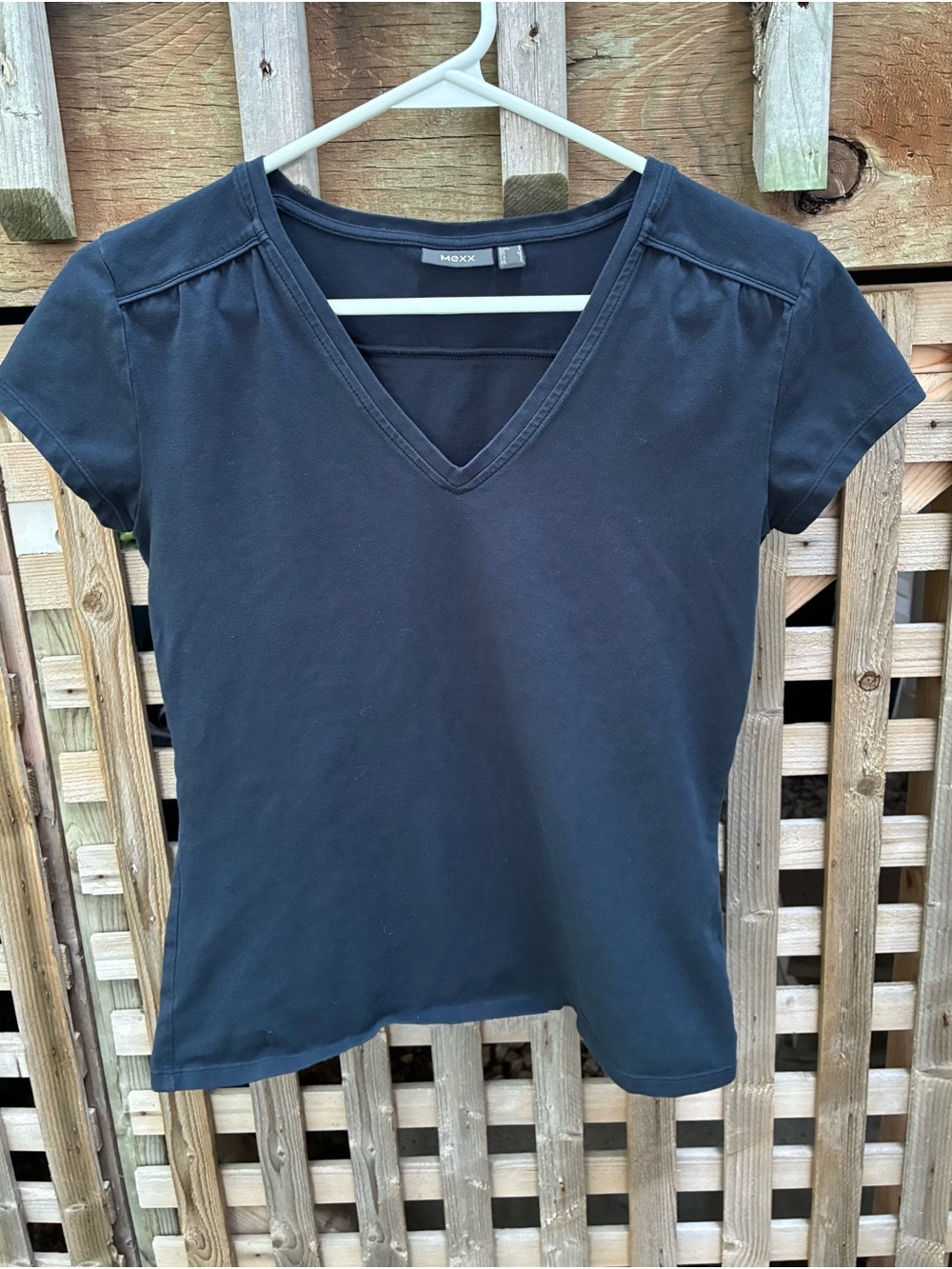 Mexx Women's Navy Blue V-Neck Short Sleeve Tee